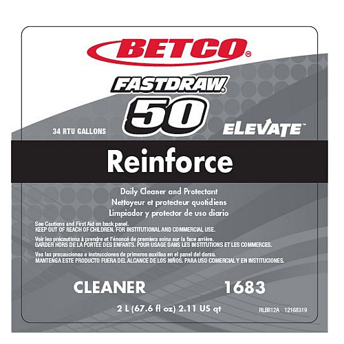 Betco Reinforce Floor Cleaner and Protectant, Lemon Scent, 2 L Bottle, 4/Carton (16834700)