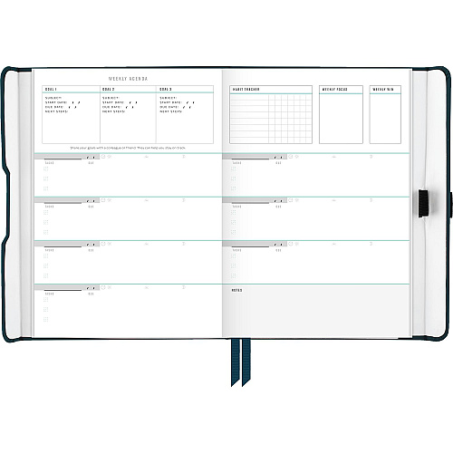 AT-A-GLANCE Foundation Undated Weekly/Monthly Planner, 8.5" x 6.75", Blue Cover, 12-Month: Undated (FD20020)