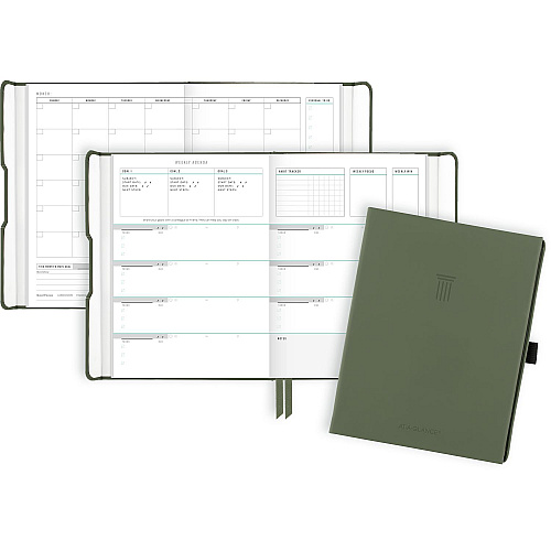 AT-A-GLANCE Foundation Undated Weekly/Monthly Planner, 8.5" x 6.75", Green Cover, 12-Month: Undated (FD20060)