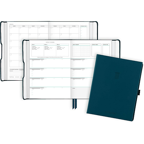 AT-A-GLANCE Foundation Undated Weekly/Monthly Planner, 8.5" x 6.75", Blue Cover, 12-Month: Undated (FD20020)