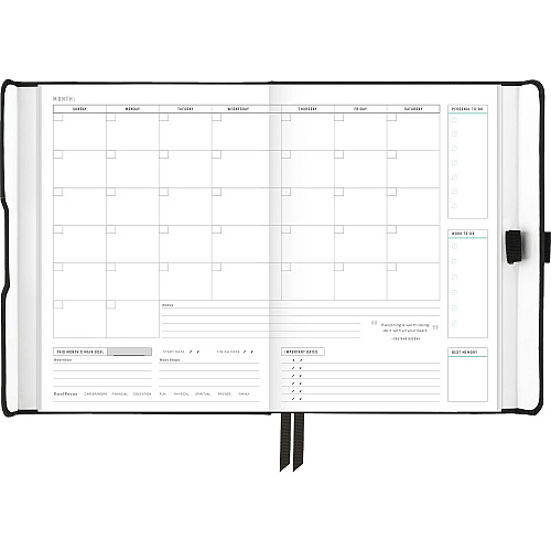 AT-A-GLANCE Foundation Undated Weekly/Monthly Planner, 8.5" x 6.75", Black Cover, 12-Month: Undated (FD20005)