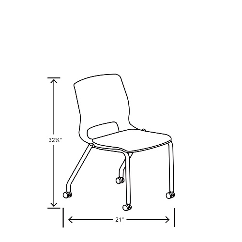 HON Motivate Four-Leg Stacking Chair, Up to 300 lbs, 18" Seat Height, Regatta Seat and Back, Platinum Base, 2/Carton (MG1NSREPLAT)