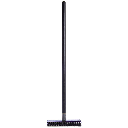 Carlisle Sparta Broiler Master Grill Brush and Scraper with Handle, Metal Bristles, 30.5" Black Wood Handle (4029000)