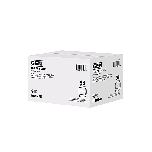 GEN&reg; Standard Toilet Paper, 2-Ply, 400 Sheets, 96 Rolls (GEN248)