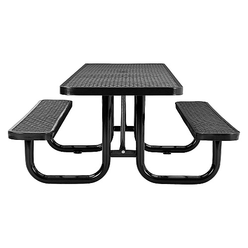 Global Industrial ADA Compliant Expanded Steel Picnic Table, Rectangular, 96 x 60 x 29.5, Black Top and Base (695289BK)
