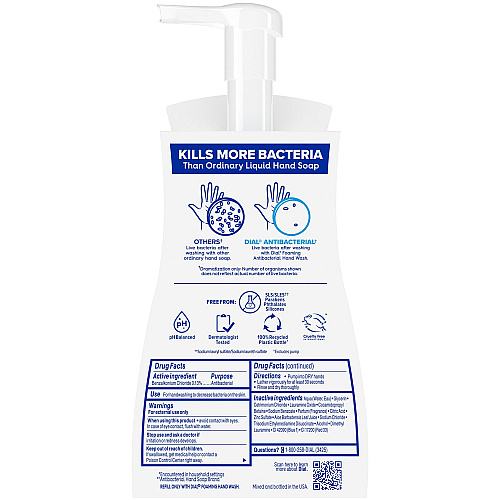 Dial Antibacterial Foaming Hand Wash, Spring Water Scent, 10 oz, 8/Carton (34739)