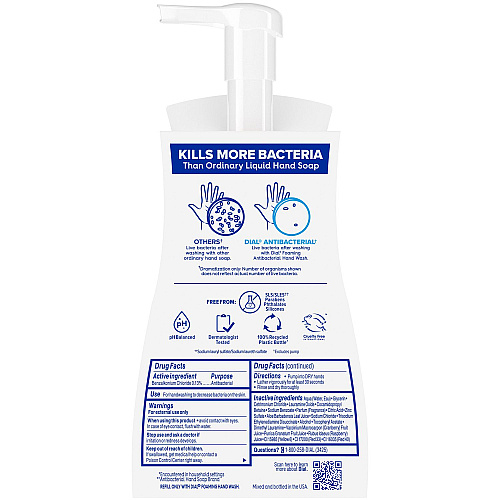 Dial Antibacterial Foaming Hand Wash, Power Berries Scent, 10 oz, 8/Carton (34727)