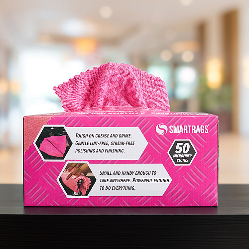 Smart Rags Microfiber Cloths 12x12 Pink, Case Of 400 (M950P)