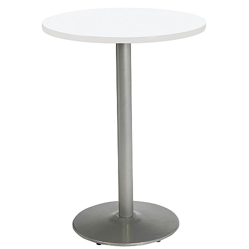 KFI Studios Pedestal Bistro Table with Four Coral Kool Series Barstools, Round, 36" Dia x 41h, Designer White (811774037150)