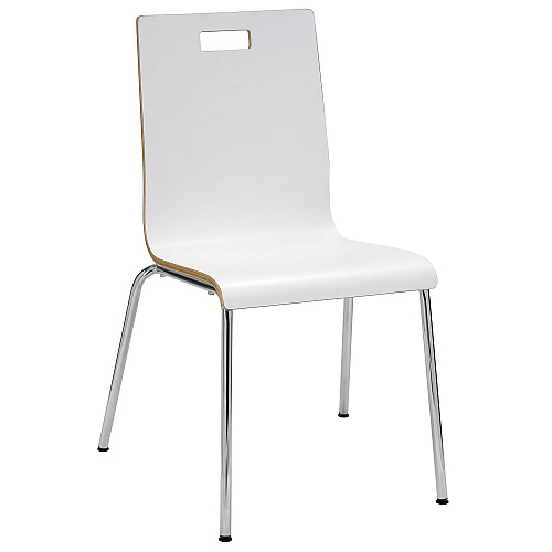 KFI Studios Pedestal Table with Four White Jive Series Chairs, Round, 36" Dia x 29h, Walnut (810389025088)