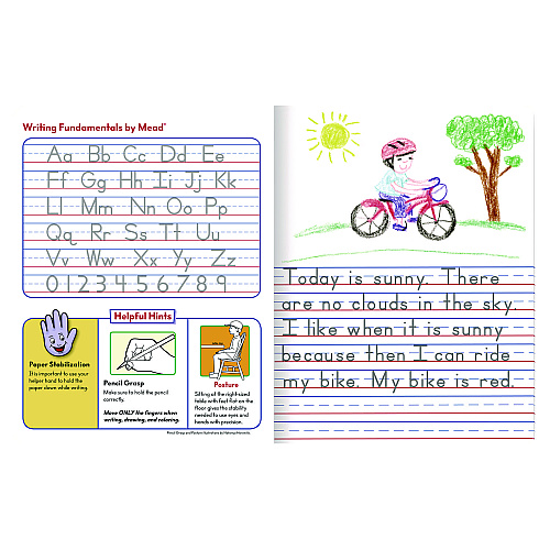 Mead Primary Journal Half Page Ruled, Blue Marble Cover, Primary Rule, (100) 9.75 x 7.5 Sheets (9554)