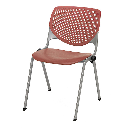 KFI Studios Pedestal Table with Four Coral Kool Series Chairs, Round, 36" Dia x 29h, Studio Teak (811774036917)