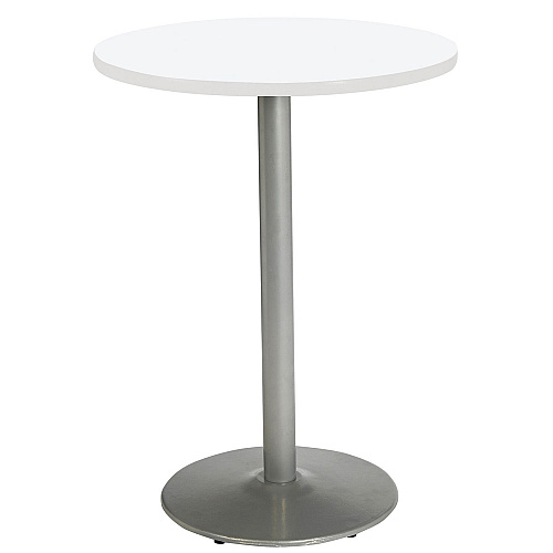 KFI Studios Pedestal Bistro Table with Four Lime Green Kool Series Barstools, Round, 36" Dia x 41h, Designer White (811774037112)