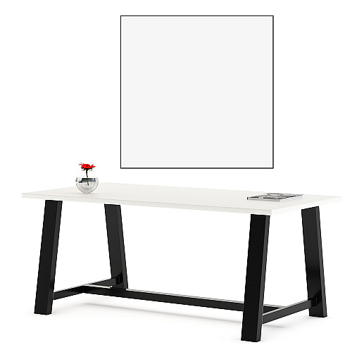 KFI Studios Midtown Dining Table with Four Light Gray Kool Series Chairs, 36 x 72 x 30, Designer White (840031900296)