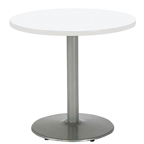 KFI Studios Pedestal Table with Four Brownstone Kool Series Chairs, Round, 36" Dia x 29h, Designer White (811774036733)