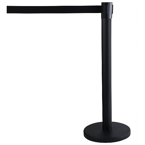 Tatco Economy Crowd Control, Assorted Materials, 14" x 35" x 9 ft 6", Black, 2/Carton (16600)
