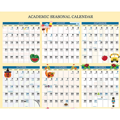 House of Doolittle Recycled Academic Seasonal Laminated Wall Calendar, Illustrated Seasons, 24 x 37, 12-Month (July to June), 2025 to 2026 (39835)