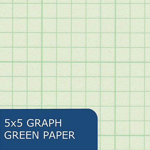Roaring Spring Covered Engineering Pad, 5 sq/in Quadrille Rule, 80 Green 8.5 x 11 Sheets, 24/Carton (95371CS)
