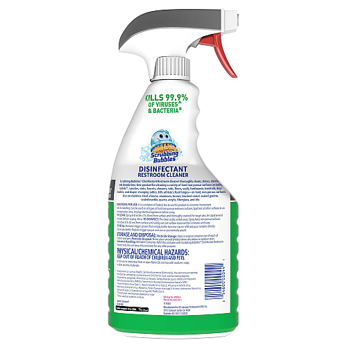 Scrubbing Bubbles Disinfectant Restroom Cleaner, Citrus Scent, 32 oz Spray Bottle, 8/Carton (334879)