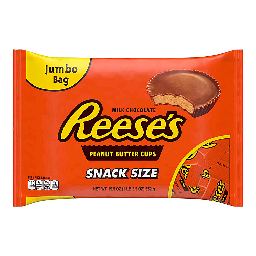 Reese's Snack Size Peanut Butter Cups, 19.5 oz Bag, 2 Bags/Carton (60004058)