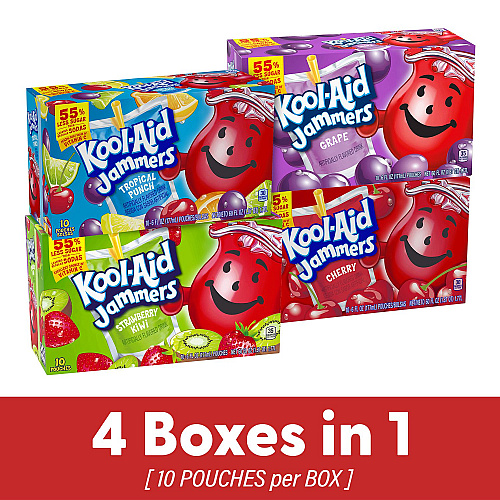 Kool-Aid Jammers Juice Pouch Variety Pack, 6 oz Pouch, 80/Carton (60004076)