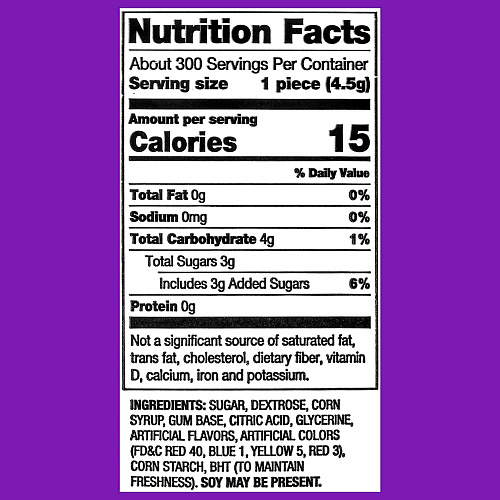 Dubble Bubble Bubble Gum Assorted Flavor Twist Tub, 0.16 oz Individually Wrapped, 300/Tub, 2 Tubs/Carton (60004082)