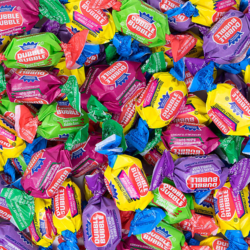 Dubble Bubble Bubble Gum Assorted Flavor Twist Tub, 0.16 oz Individually Wrapped, 300/Tub, 2 Tubs/Carton (60004082)