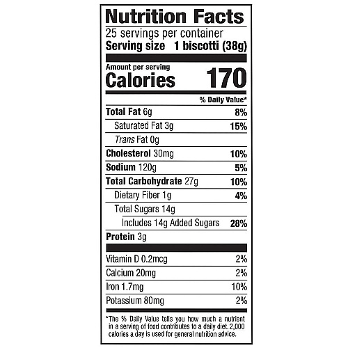 Nonni's Biscotti, Dark Chocolate Almond, 0.88 oz Packet, 25/Tub, 2 Tubs/Carton (60004079)