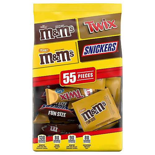 Mars Chocolate Favorites Fun Size Candy Bar Variety Mix, 110 Individaully Wrapped/Carton (60000243)