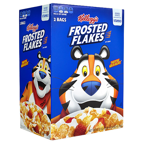 Kellogg's Frosted Flakes Breakfast Cereal, 2 Bags/61.9 oz Box, 2 Boxes/Carton (60004075)