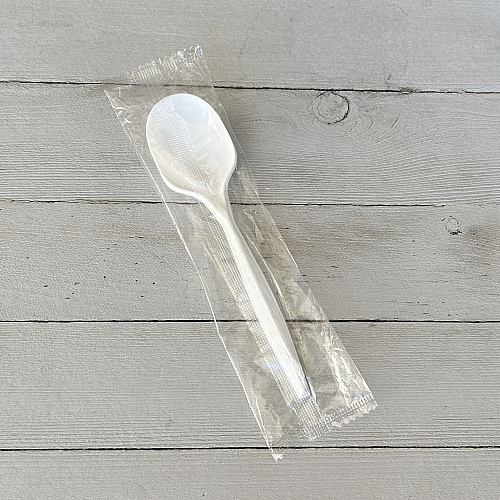 Boardwalk Mediumweight Wrapped Polypropylene Cutlery, Soup Spoon, 4.86", Plastic, White, 1,000/Carton (SOUPMWPPIW)