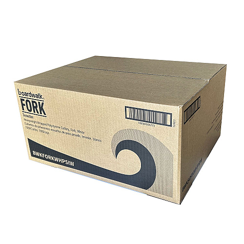 Boardwalk Heavyweight Wrapped Polystyrene Cutlery, Fork, White, 1,000/Carton (BWKFORKWHPSIW)