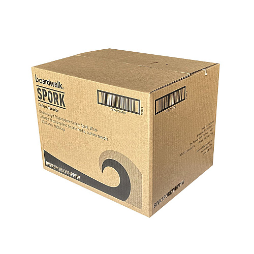 Boardwalk Mediumweight Wrapped Polypropylene Cutlery, Spork, White, 1,000/Carton (BWKSPORKWHPPIW)