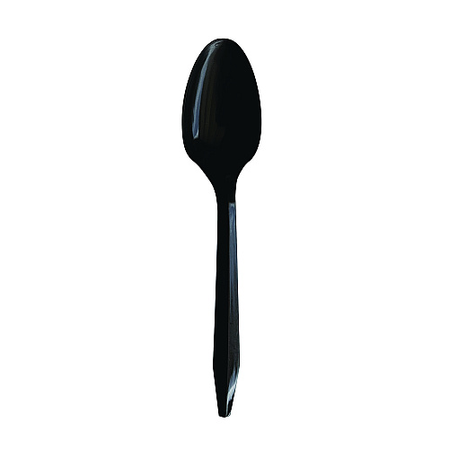 Boardwalk Mediumweight Polypropylene Cutlery, Teaspoon, Black, 1,000/Carton (BWKSPOONBLPPIW)