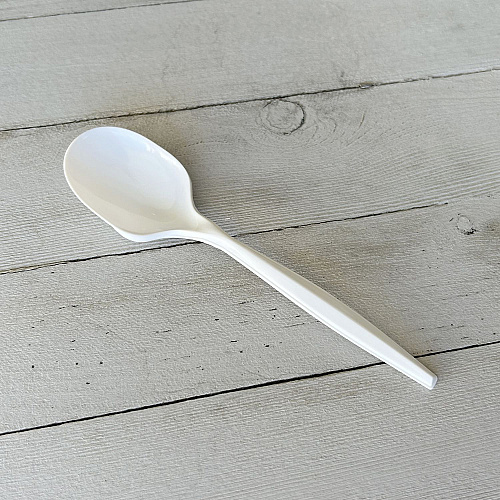 Boardwalk Mediumweight Polypropylene Cutlery, Soup Spoon, White, 1,000/Carton (BWKSOUPMWPP)