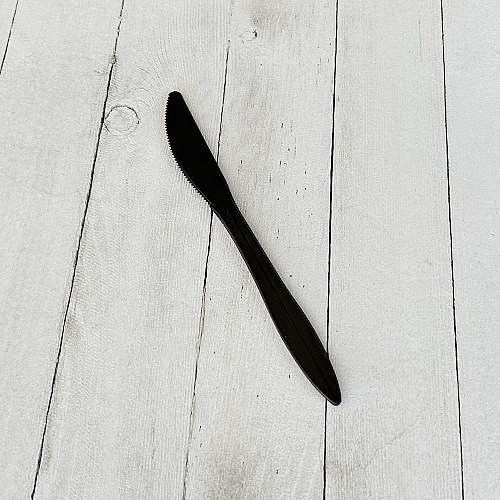 Boardwalk Mediumweight Polypropylene Cutlery, Knife, Black, 1,000/Carton (BWKKNIFEBLPP)