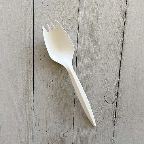 Boardwalk Mediumweight Polypropylene Cutlery, Spork, White, 1,000/Carton (BWKSPORKWHPP)