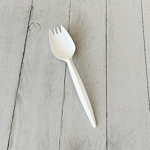 Boardwalk Mediumweight Polypropylene Cutlery, Spork, White, 1,000/Carton (BWKSPORKWHPP)
