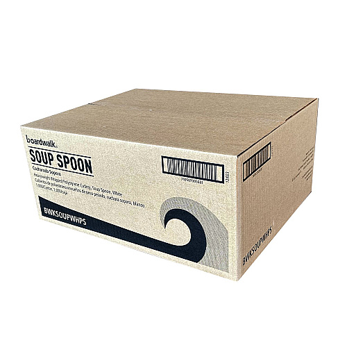 Boardwalk Heavyweight Wrapped Polystyrene Cutlery, Soup Spoon, White, 1,000/Carton (BWKSOUPWHPS)