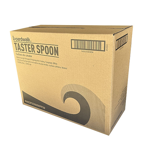 Boardwalk Mediumweight Wrapped Polypropylene Cutlery, Soup Spoon, 4.86", Plastic, White, 1,000/Carton (SOUPMWPPIW)