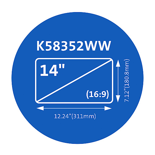 Kensington Magnetic Laptop Privacy Screen For 14" Widescreen Laptops, 16:9 Aspect Ratio (58352)