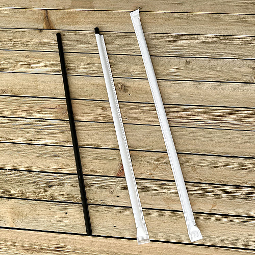 Boardwalk Wrapped Giant Straws, 10.25", Polypropylene, Black, 1,200/Carton (BWKGST1025BK)