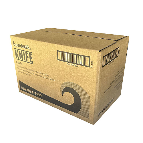 Boardwalk Mediumweight Polypropylene Cutlery, Knife, White, 1,000/Carton (BWKKNIFEPPMW)