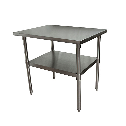 BK Resources Stainless Steel Flat Top Work Tables, 36w x 30d x 36h, Silver, 2/Pallet (2VT3630)