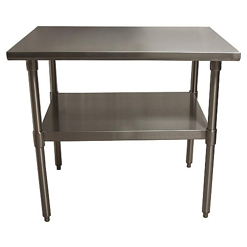 BK Resources Stainless Steel Flat Top Work Tables, 48w x 30d x 36h, Silver, 2/Pallet (2VT4830)