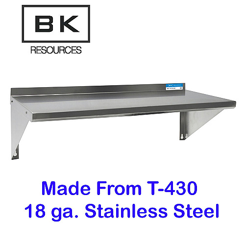 BK Resources Stainless Steel Economy Overshelf, 60w x 12d x 8h, Stainless Steel, Silver, 2/Pallet (2WSE1260)