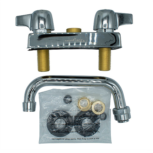 BK Resources WorkForce Standard Duty Faucet, 3.87" Height/6" Reach, Chrome-Plated Brass (BKD6)