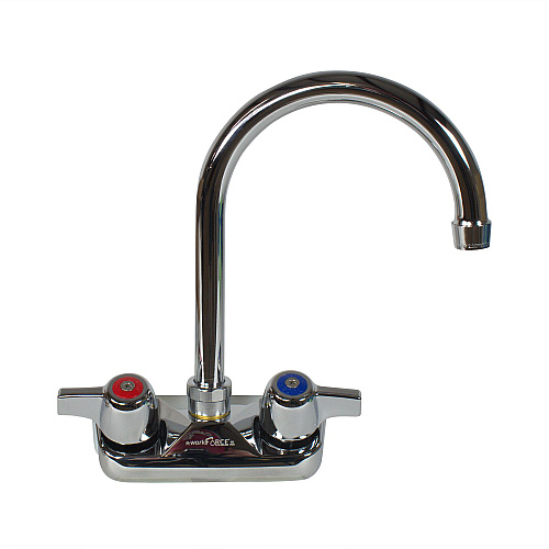 BK Resources WorkForce Standard Duty Faucet, 9.5" Height/5" Reach, Chrome-Plated Brass (BKFW5GM)