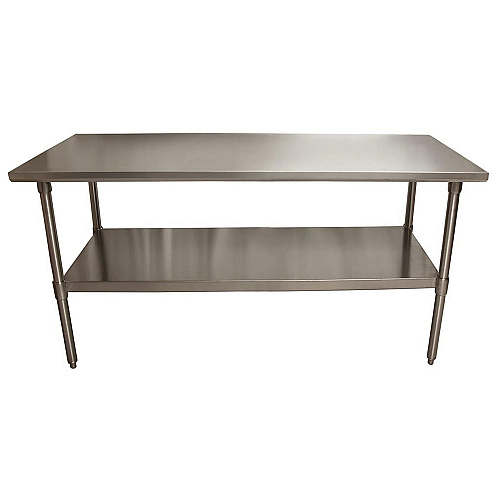 BK Resources Stainless Steel Flat Top Work Tables, 72w x 30d x 36h, Silver, 2/Pallet (2VT7230)