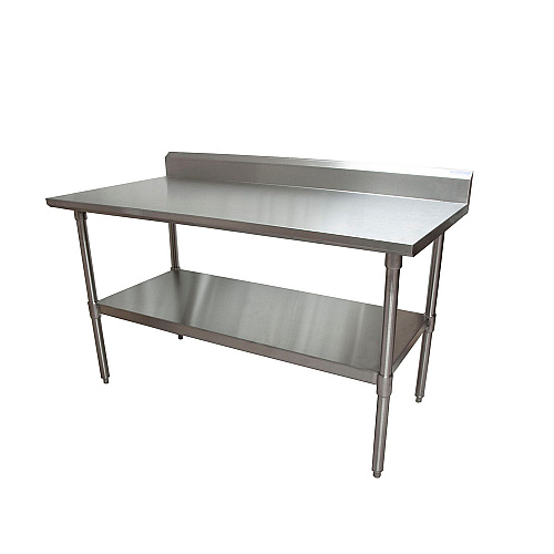 BK Resources Stainless Steel 5" Riser Top Tables, 60w x 30d x 39.75h, Silver, 2/Pallet (2VTR56030)